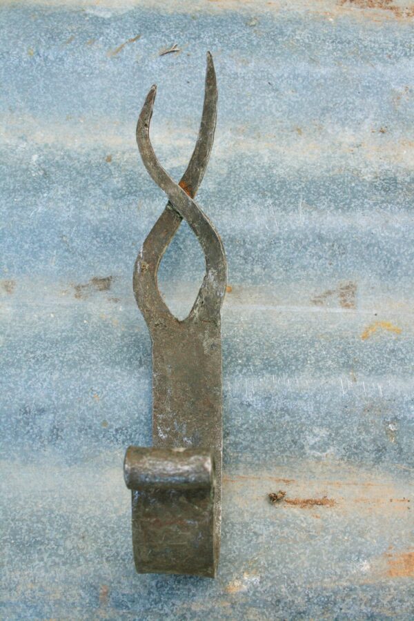 Flame shaped hand forged decorative wall hook