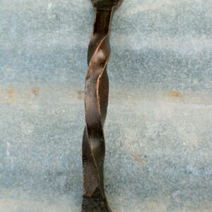 Hand forged steel cabinet handle with reverse twist
