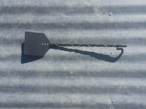 Handmade steel BBQ spatula with twist design