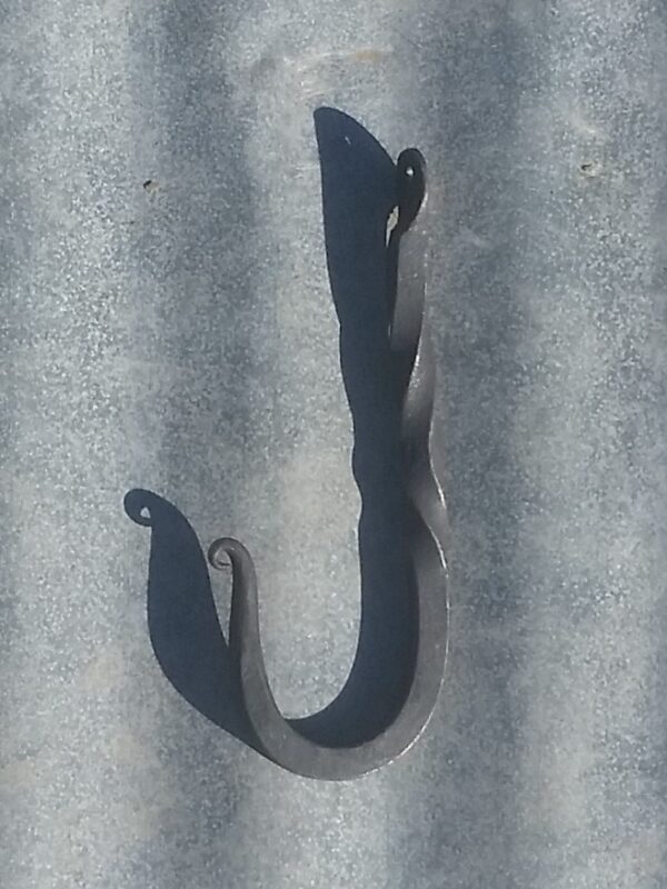 Hand forged wrought iron coat hook