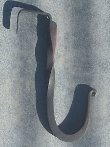 Handmade tall wrought iron wall hook